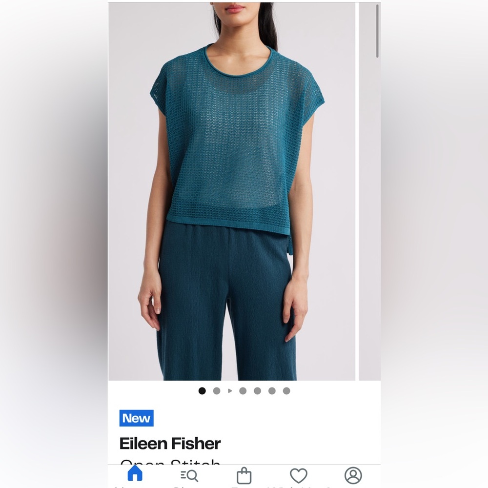Eileen fisher open stitch organic cotton sweater